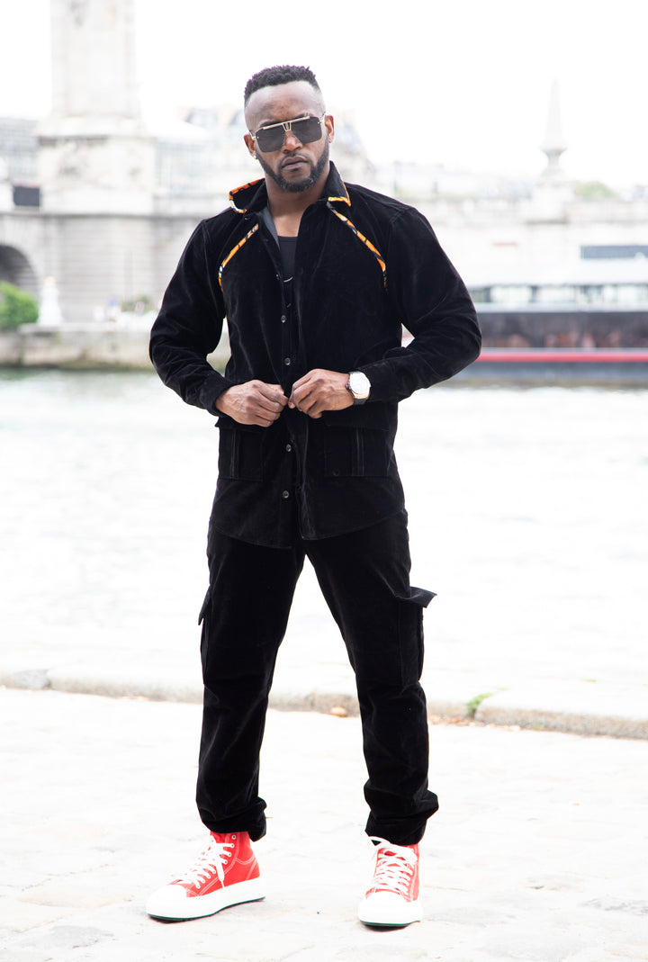 ENSEMBLE EN DAIM NOIR