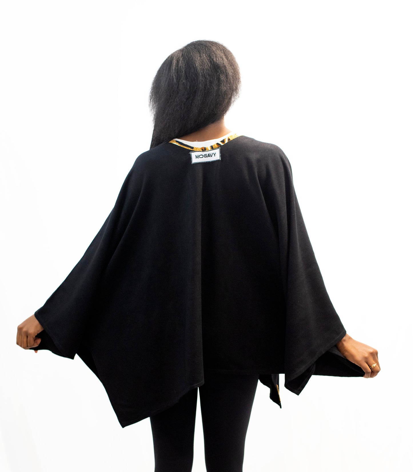 Ensemble 2 en 1 Longue robe sans manches en Crêpe et poncho en Cachemire