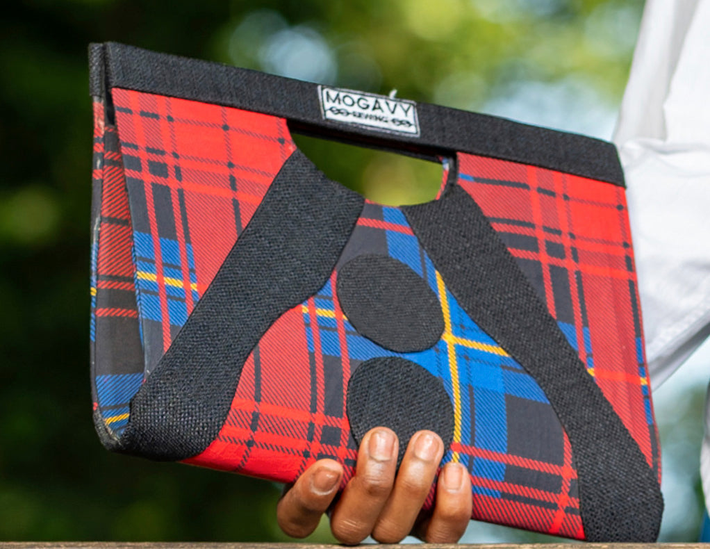 Pochette femme "rouge élégance" en madras