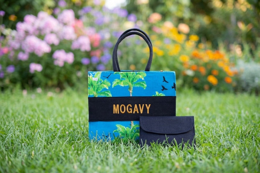 Sac cabas artisanal MOGAVY. Collection évasion tropicale.