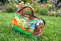 Sac de voyage artisanal "Mogavy". Toile de jute & imprimé évasion africaine.