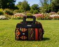 Sac d’ordinateur artisanal en tissu wax camerounais