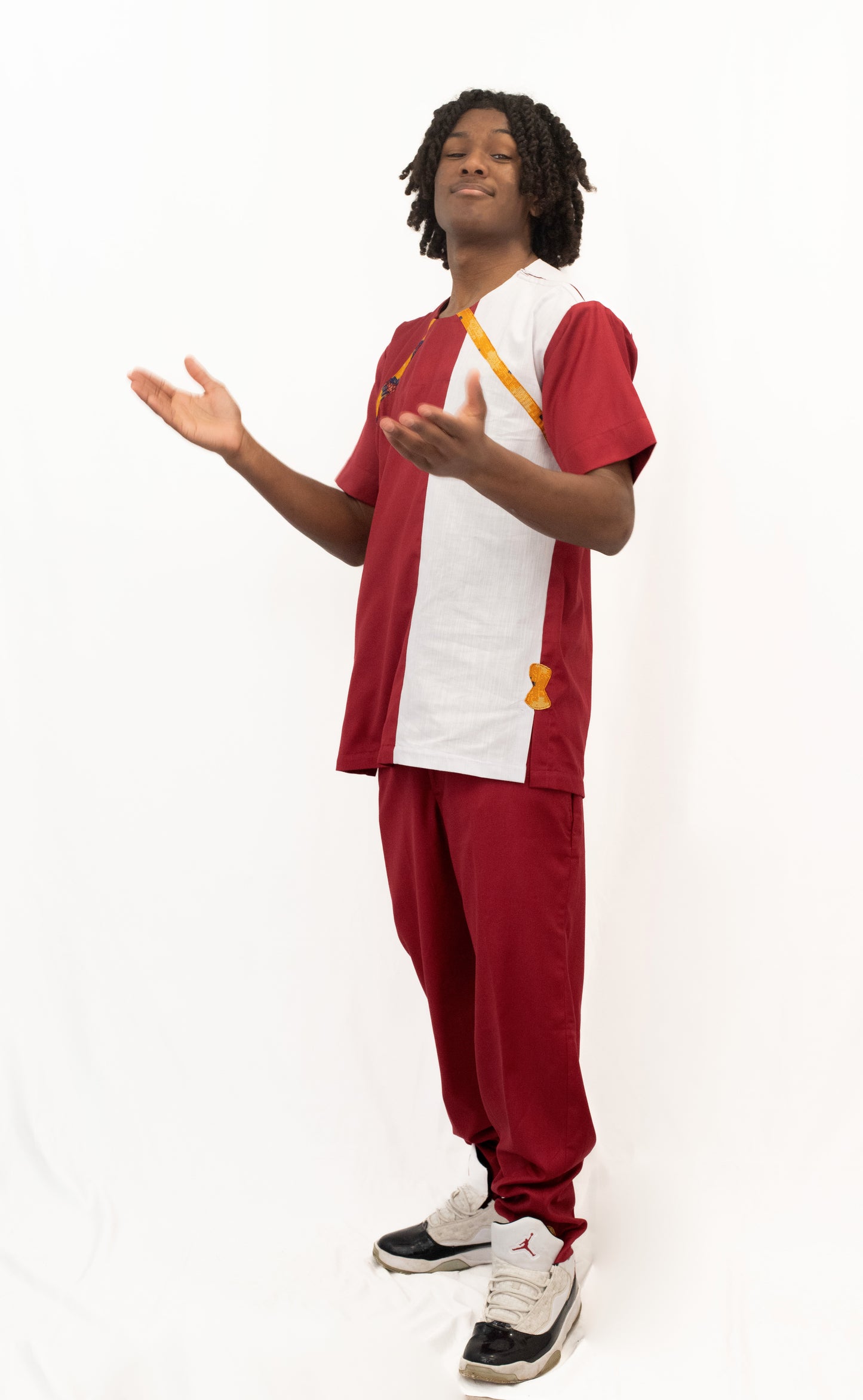 Ensemble homme Mogavy.Sewing – Élégance Rouge et Blanche