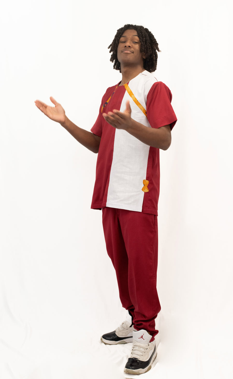 Ensemble homme Mogavy.Sewing – Élégance Rouge et Blanche