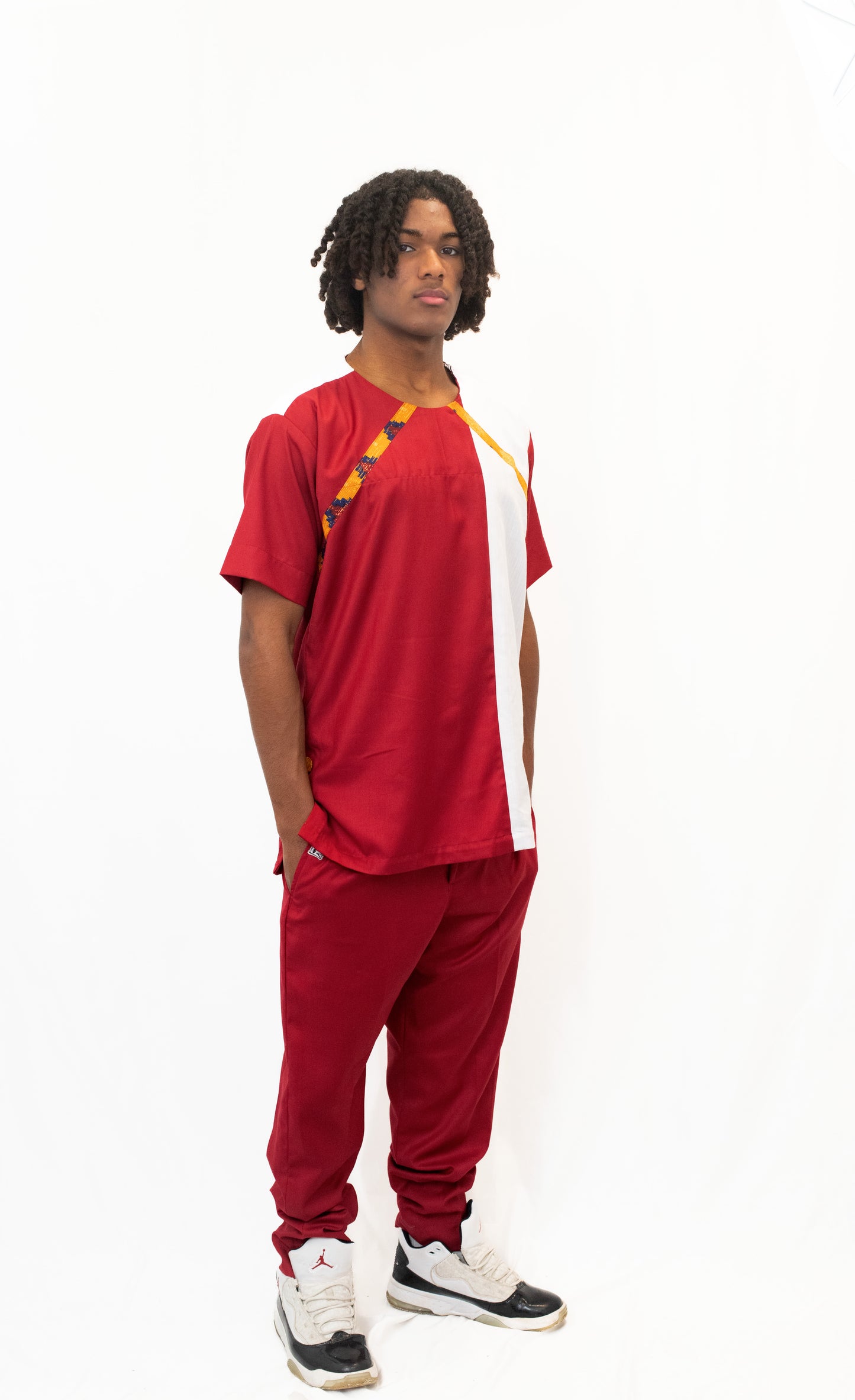 Ensemble homme Mogavy.Sewing – Élégance Rouge et Blanche