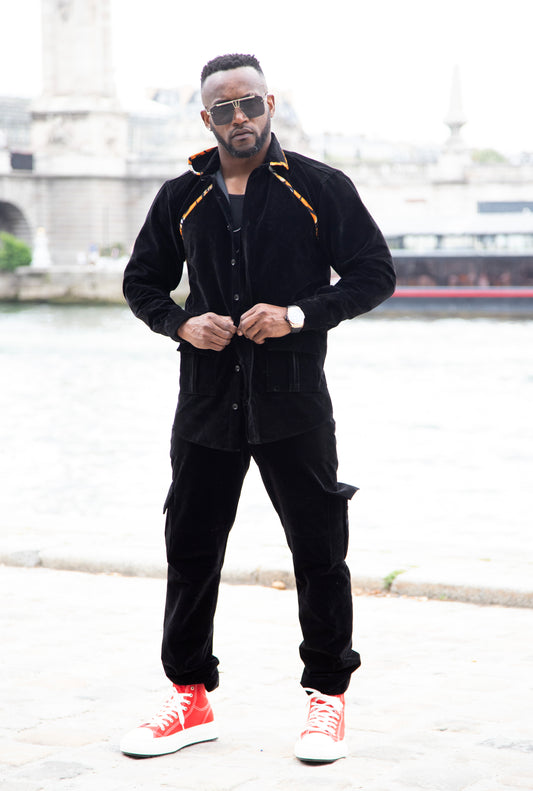 ENSEMBLE EN DAIM NOIR