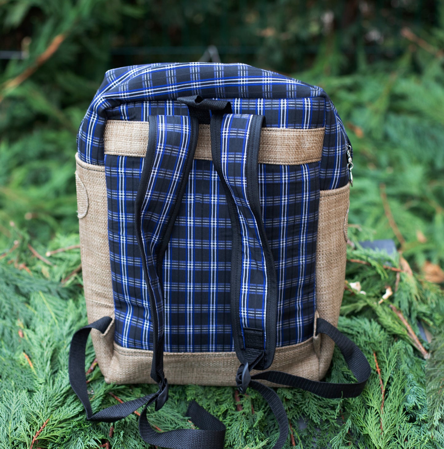 Sac à dos "carreaux paille"