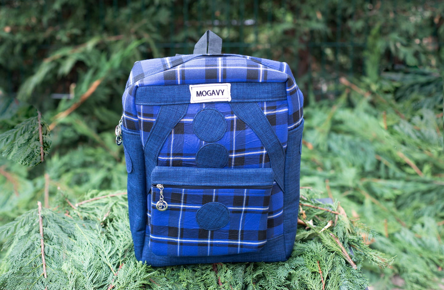 Sac à dos "bleu carreaux"