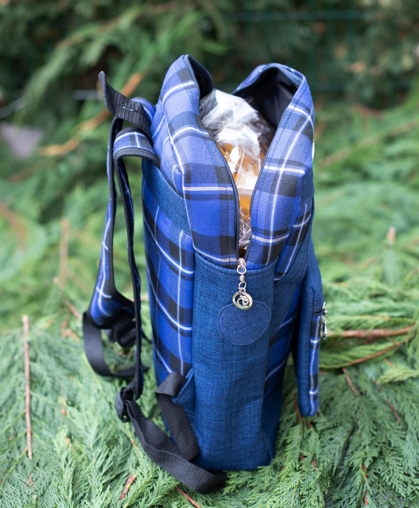 Sac à dos "bleu carreaux"