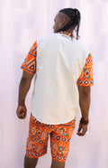 Ensemble chemise "hollando"  manches courtes et bermuda en pagne africain
