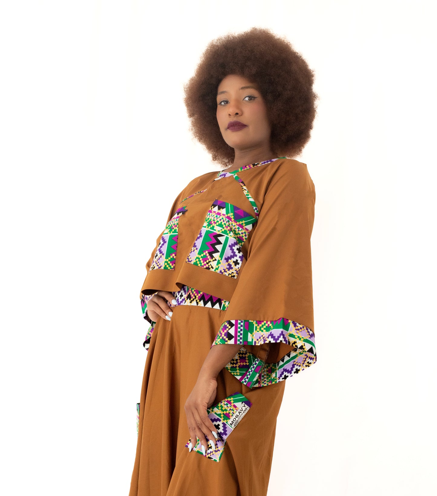 Collection Ivoire - Ensemble marron haut et jupe large