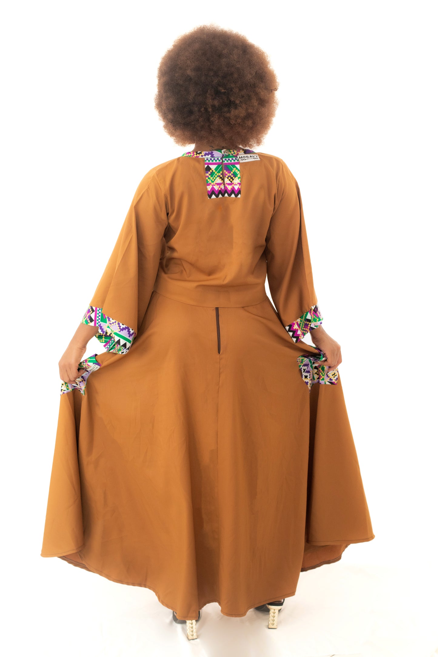 Collection Ivoire - Ensemble marron haut et jupe large