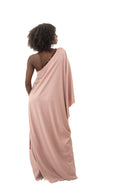 Grande Robe en Coton Rose avec Design en Pagne Africain
