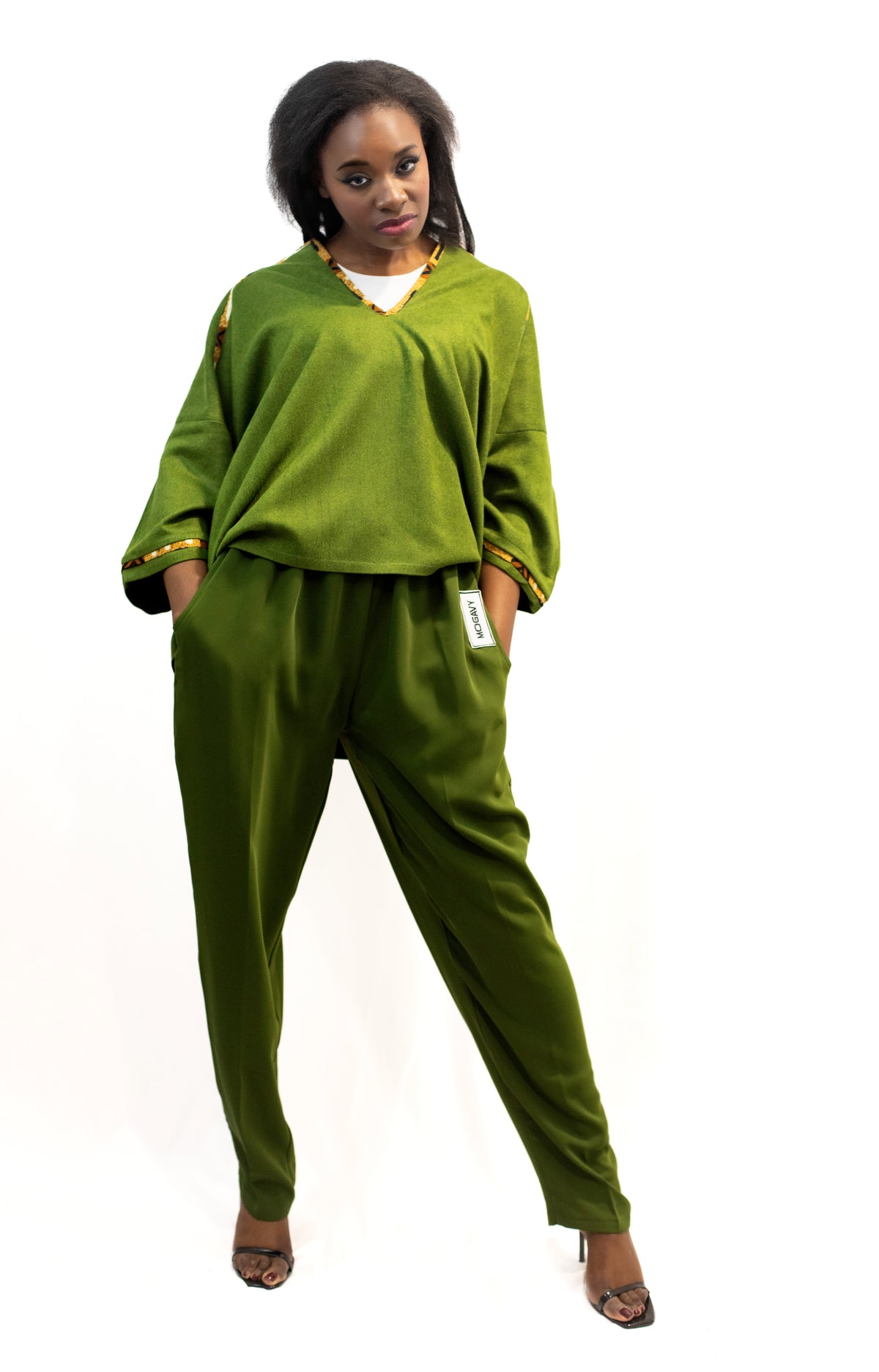 Ensemble Haut et Pantalon – Mariage de Cachemire & Crêpe, confection artisanale