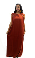 Robe longue rouge cachemire