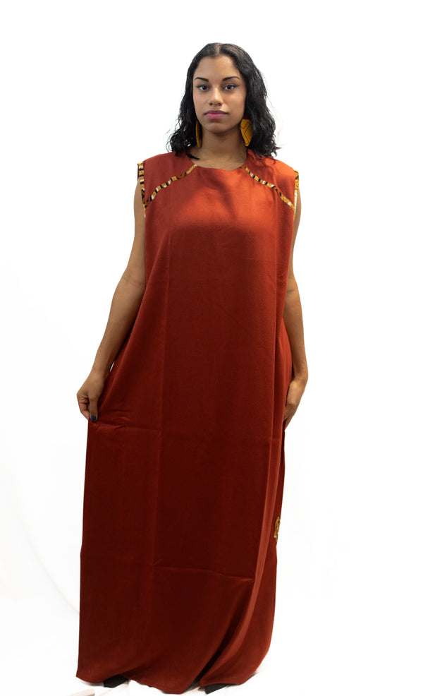 Robe longue rouge cachemire