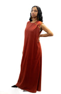 Robe longue rouge cachemire