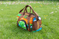 Sac de voyage artisanal "Mogavy". Toile de jute & imprimé évasion africaine.