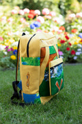 Sac à dos artisanal , édition limitée en tissu imprimé nature & évasion