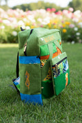Sac à dos artisanal "Mogavy". Vert jungle et motifs traditionnels