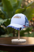 Casquette bi-matières & imprimé ethnique tropical
