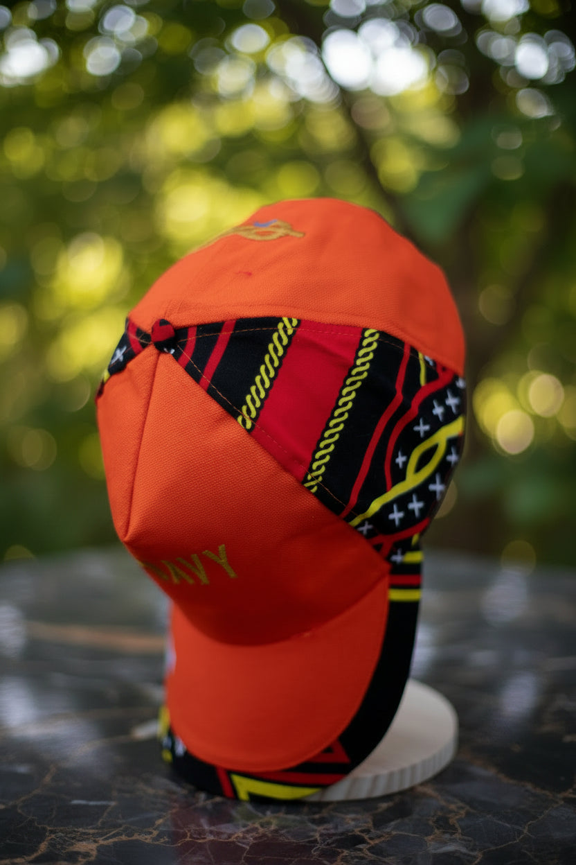 Casquette bi-matières & imprimé ethnique tropical