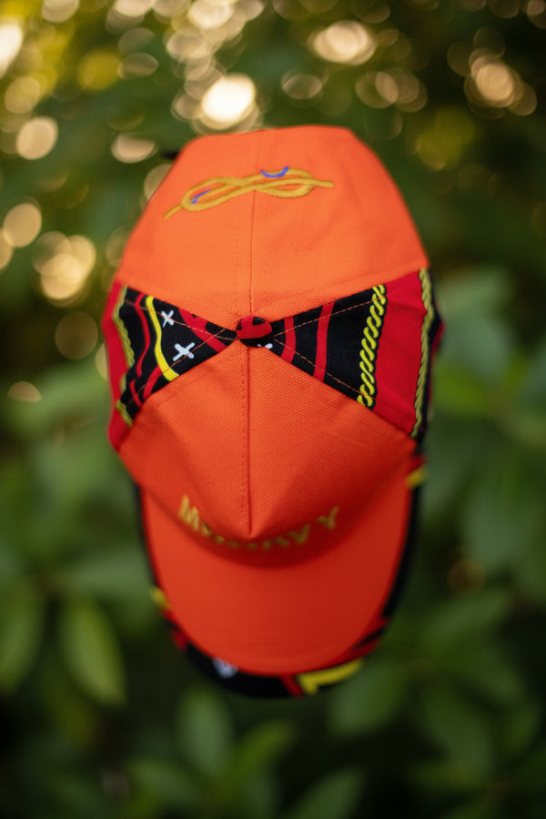 Casquette bi-matières & imprimé ethnique tropical