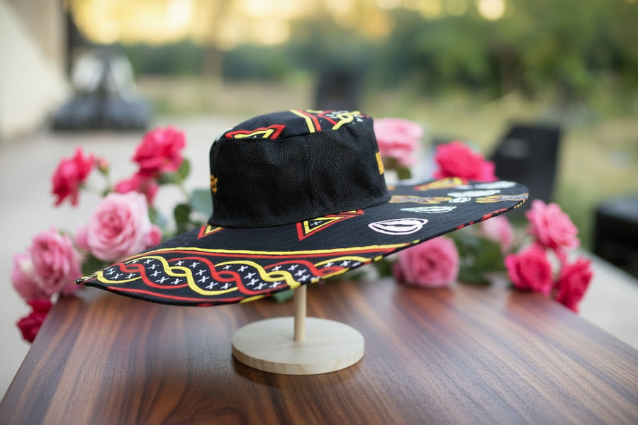 Chapeau Capeline Full Wax Graphique & Calotte Noire