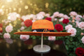 Chapeau Capeline orange vitaminé & galon pagne camerounais