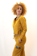 Ensemble en lin veste courte et pantalon cargo - Confection artisananle