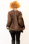 Bomber marron éthnique - Confection artisanale