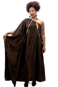 Robe asymétrique "Terre d’élégance" – Création Artisanale MOGAVY.Sewing