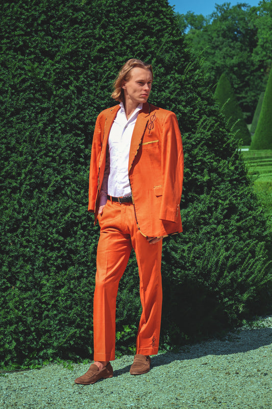 Ensemble Costume Orange Éclatant - Collection "555" automne 2025