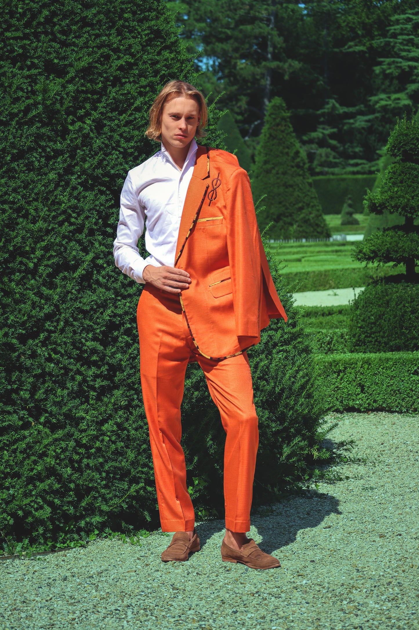 Ensemble Costume Orange Éclatant - Collection "555" automne 2025