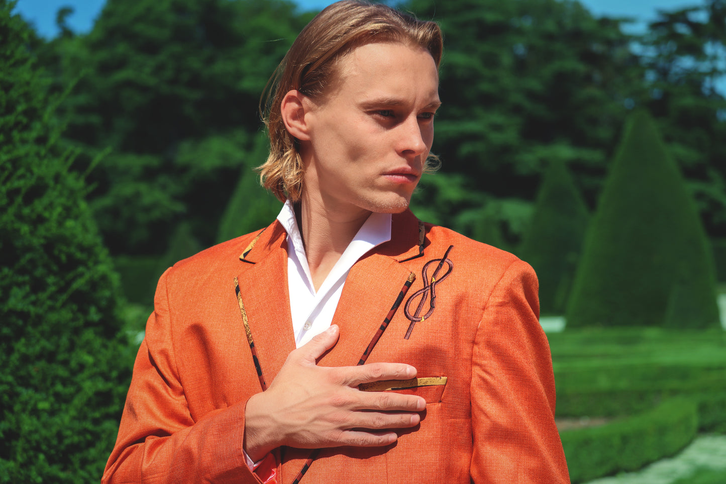 Ensemble Costume Orange Éclatant - Collection "555" automne 2025