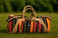 Sac de voyage et de sport fait main en jute et motif ethnique "Horizon artisanal"